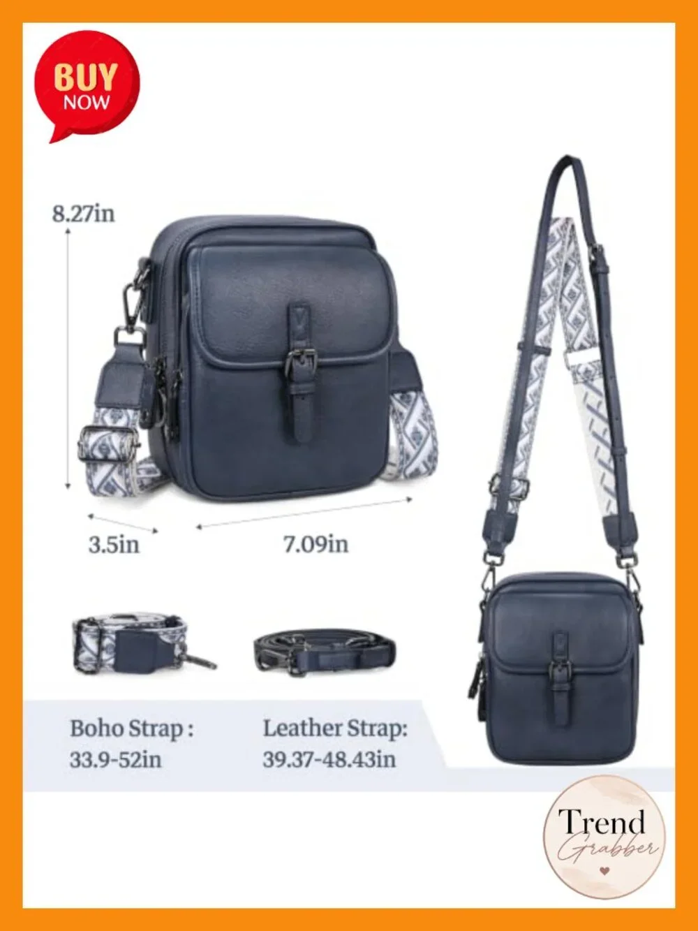 Leather Small Anti Theft Crossbody Bag with RFID Blocking & Multiple Pockets